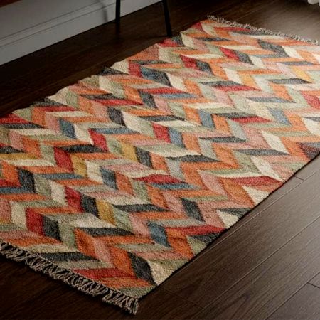 Multicolor Handmade Jute Vintage Dhurrie For Home